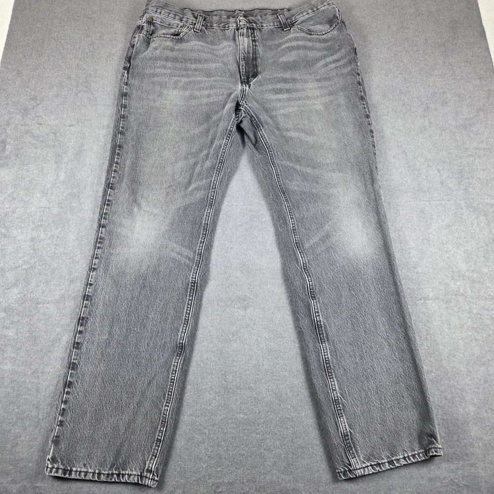 Levis‎ 505 Regular Fit Mens 40x36 Gray Good Faded Straight Leg Jeans